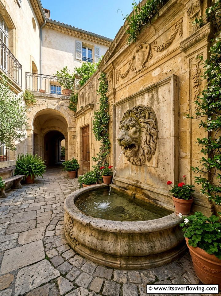 Lion Head Wall Fountain - 25 garden decor ideas with mini fountains