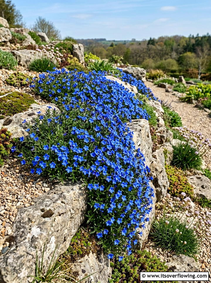 Lithodora Blue Flower - 25 backyard ideas with ground cover plants