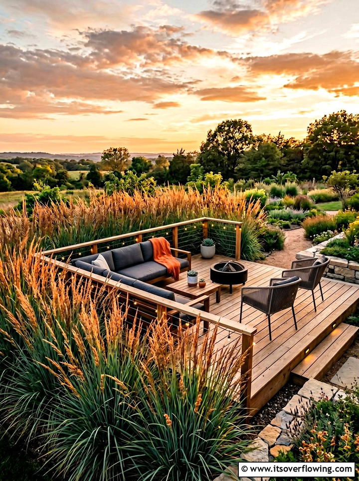 Little Bluestem Privacy Screen - 25 garden design ideas with native grasses