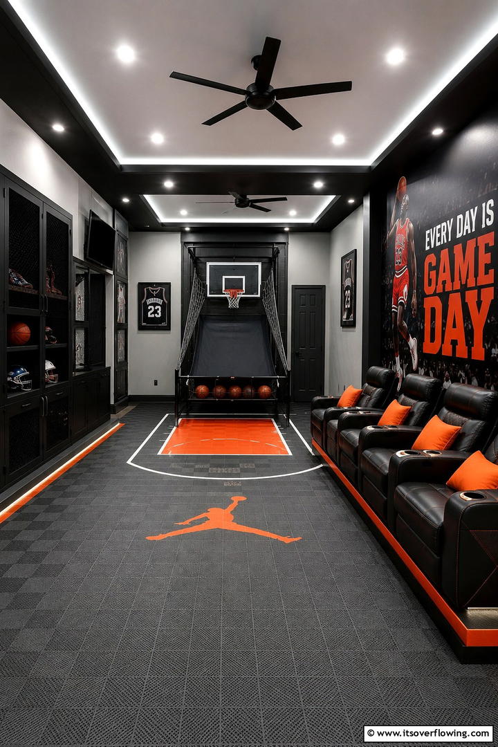 Lively Sports Den - 30 Teen Hangout Room Ideas for Modern & Functional Spaces