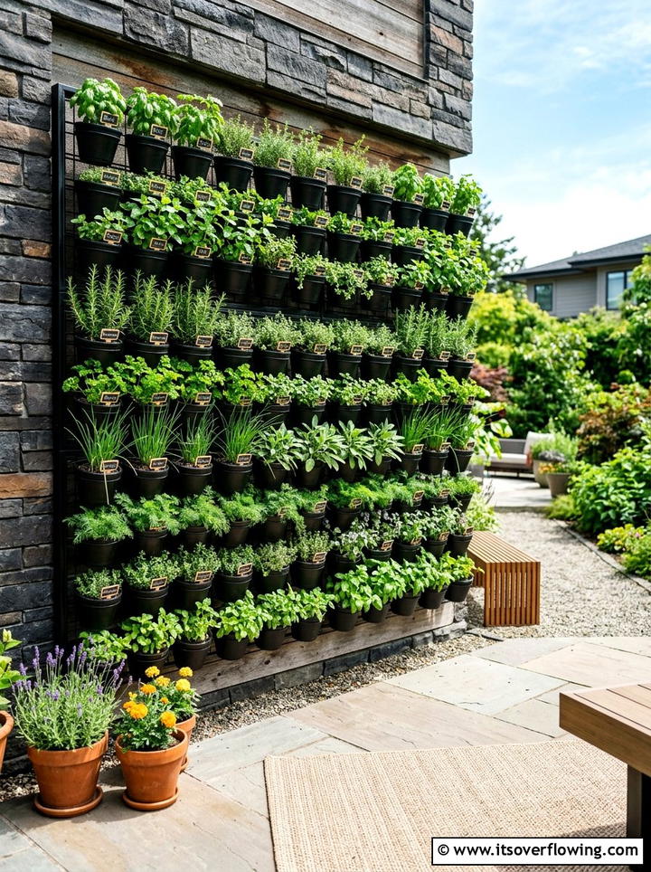 Living Herb Wall - 25 small garden ideas for townhouses