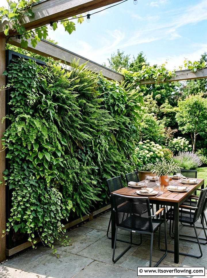 Living Wall Privacy Screen - 25 backyard ideas with vertical garden