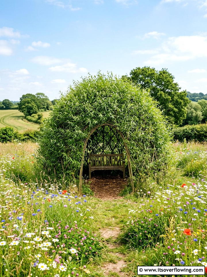 Living Willow Structure - 25 backyard ideas with shade structures
