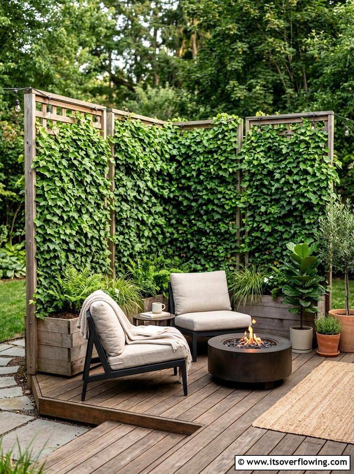 Living fence privacy screen - 25 garden ideas with vertical planters