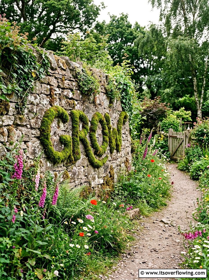 Living moss graffiti - 25 garden ideas with moss art
