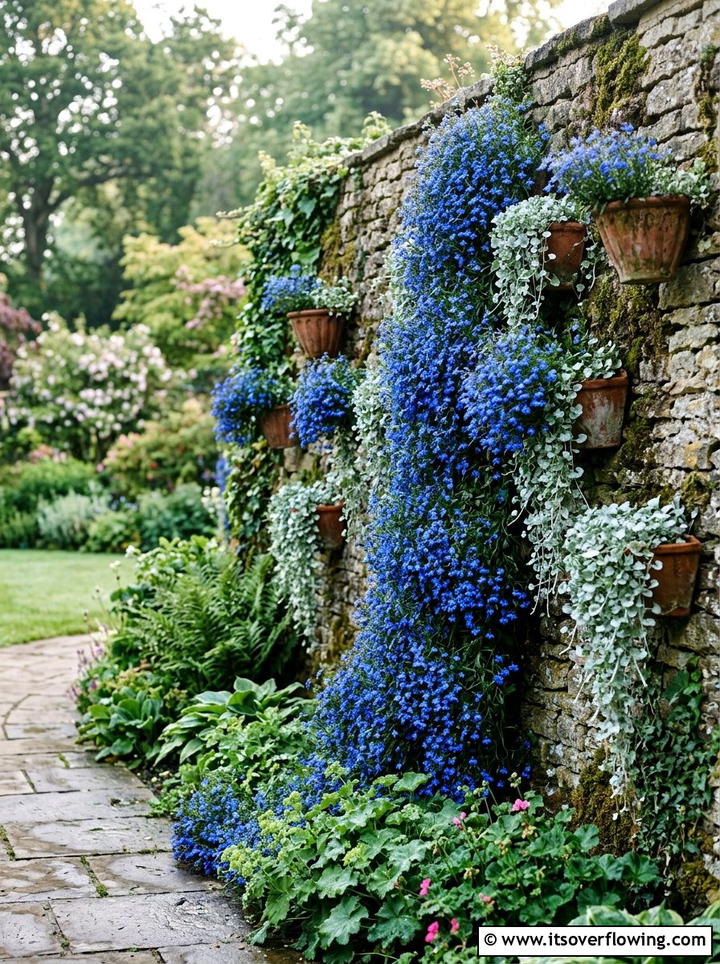 Lobelia Waterfall Effect - 25 garden ideas with hanging baskets