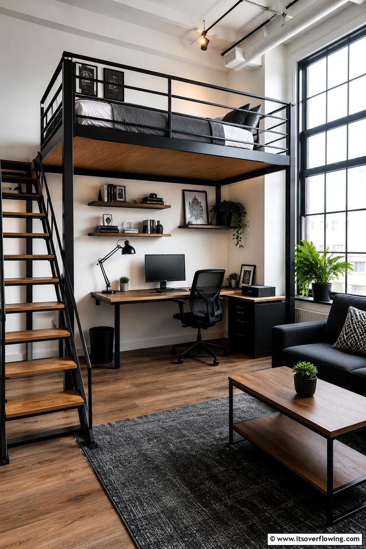 Loft Bed with Dedicated Workspace Loft - 30 Space-Saving Loft Bed Ideas for Modern Bedrooms