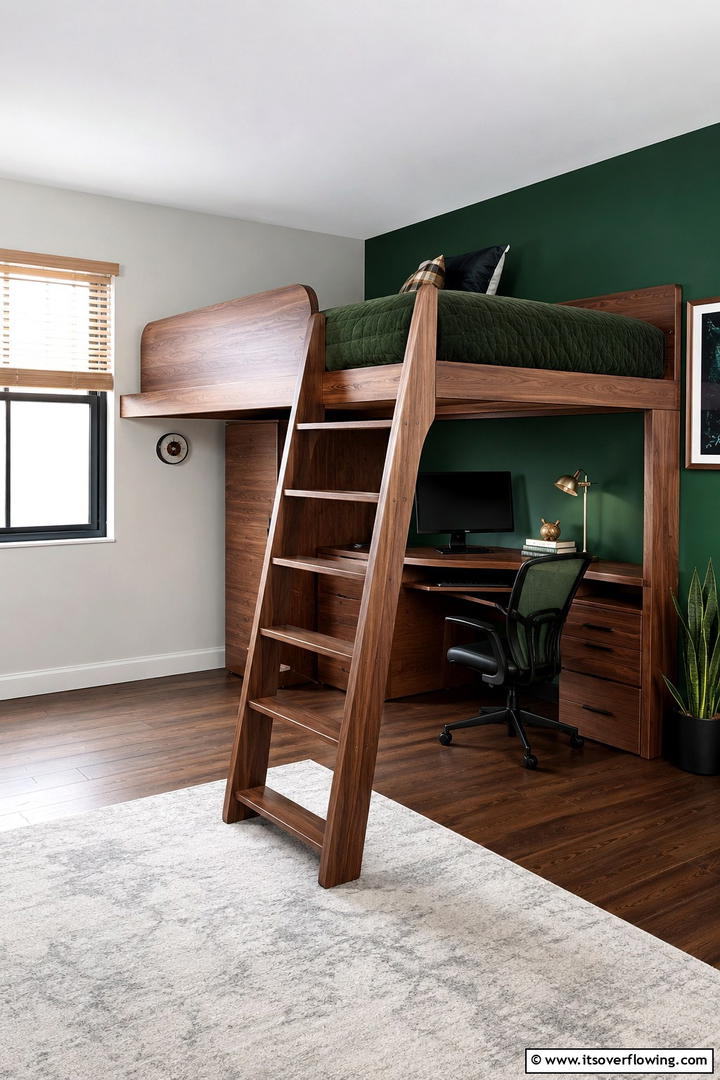 Loft Bed with Ladder Access - 30 Space-Saving Loft Bed Ideas for Modern Bedrooms