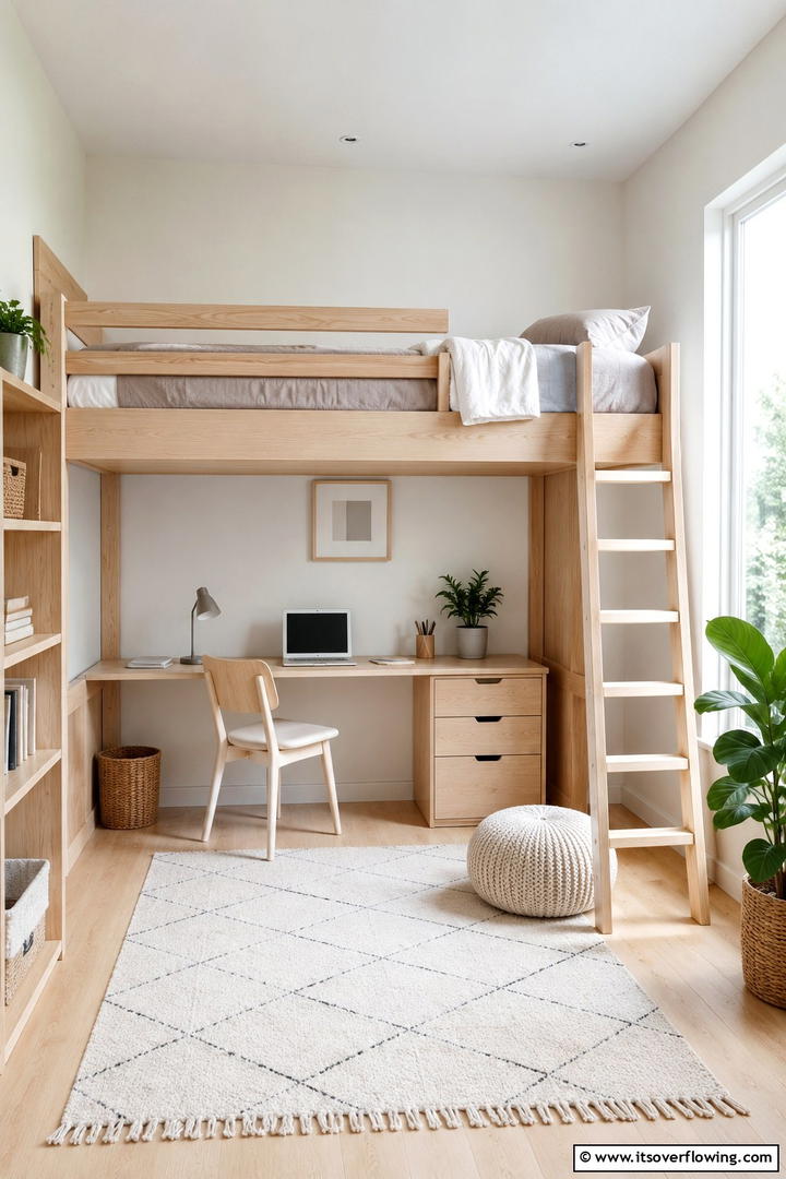 Loft Bed with Scandinavian Style - 30 Space-Saving Loft Bed Ideas for Modern Bedrooms