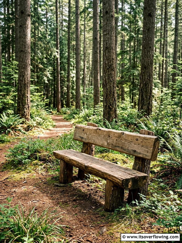Log Bench Seating - 25 backyard ideas with rustic style