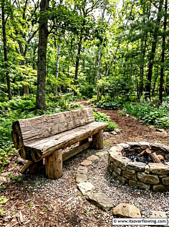 Log Bench - 25 recycled garden ideas for backyard decor