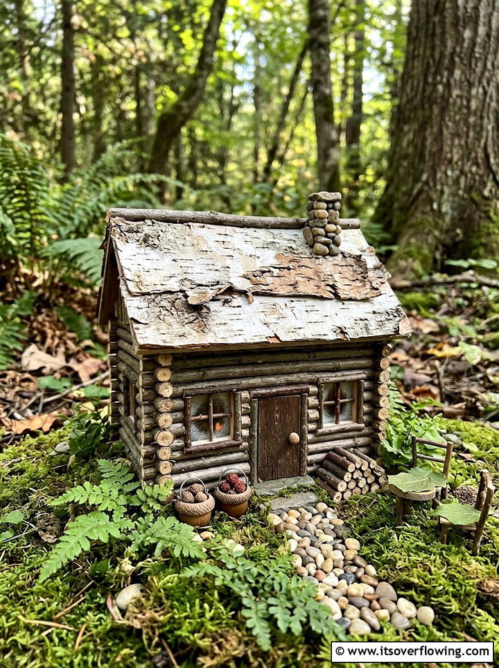 Log Cabin Fairy House - 25 garden ideas with fairy gardens