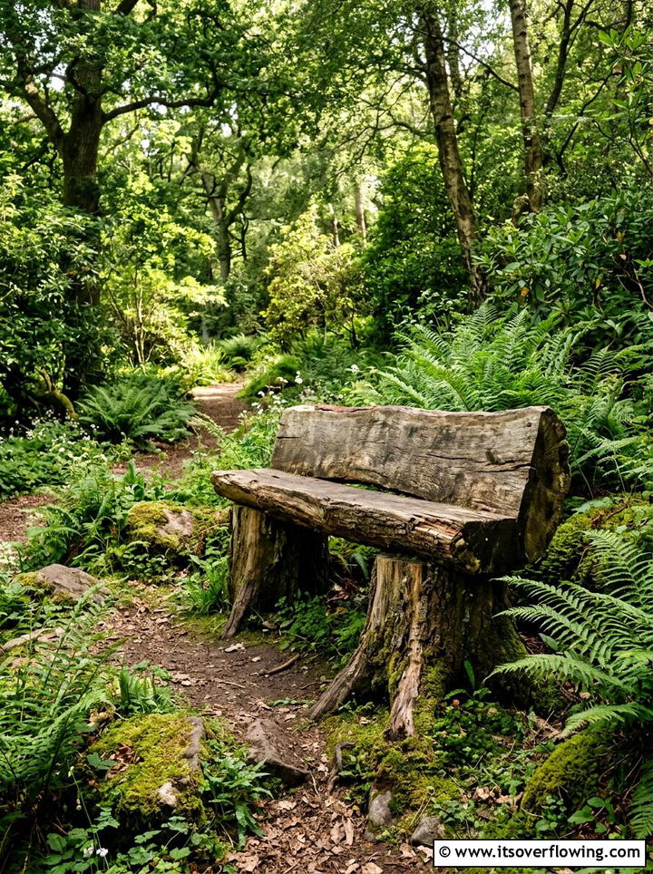 Log Garden Bench - 25 upcycled garden ideas with rustic style