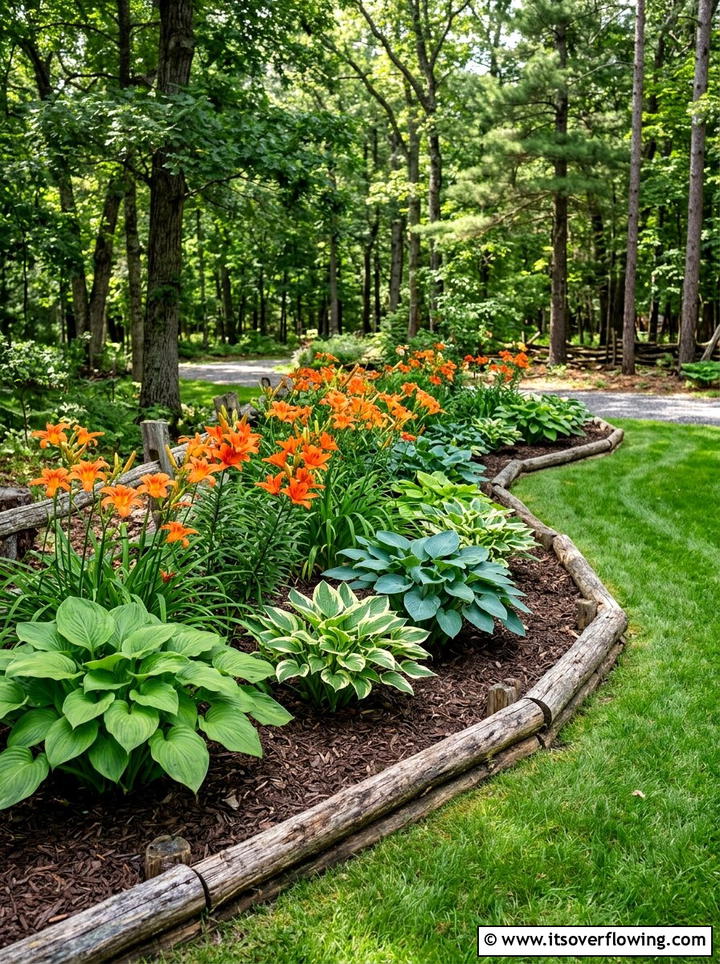Log Garden Edging - 25 garden decor ideas for rustic gardens