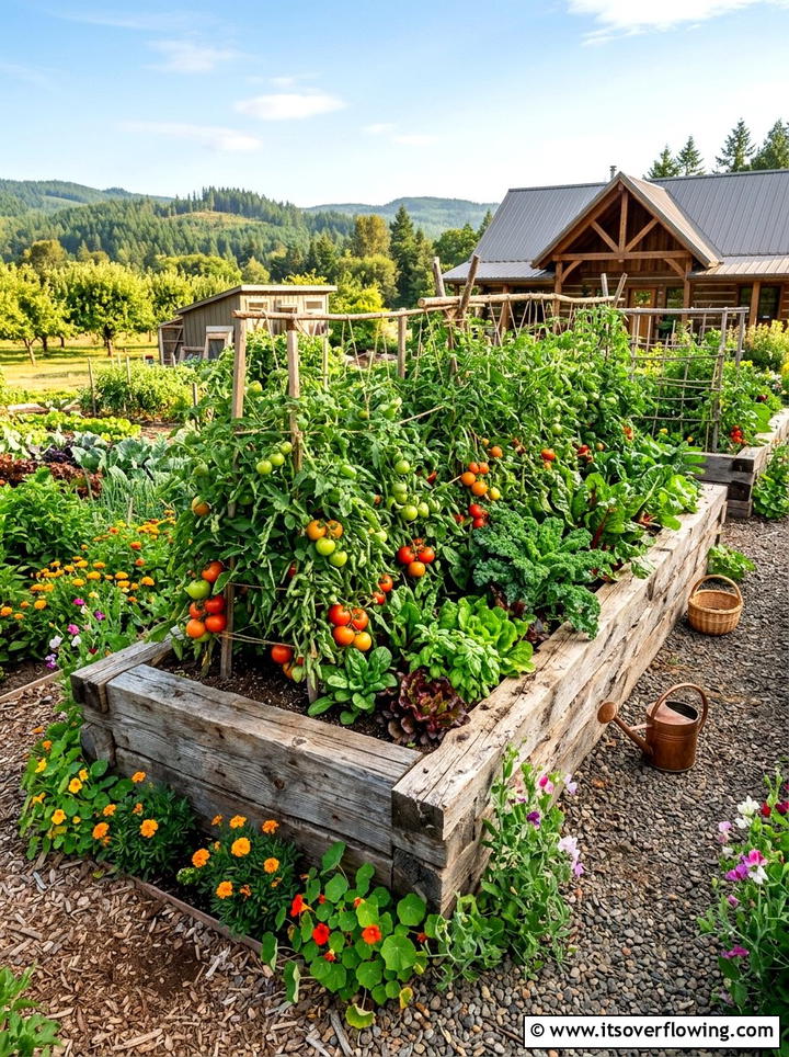 Log Raised Bed - 25 recycled garden ideas with branch cuttings