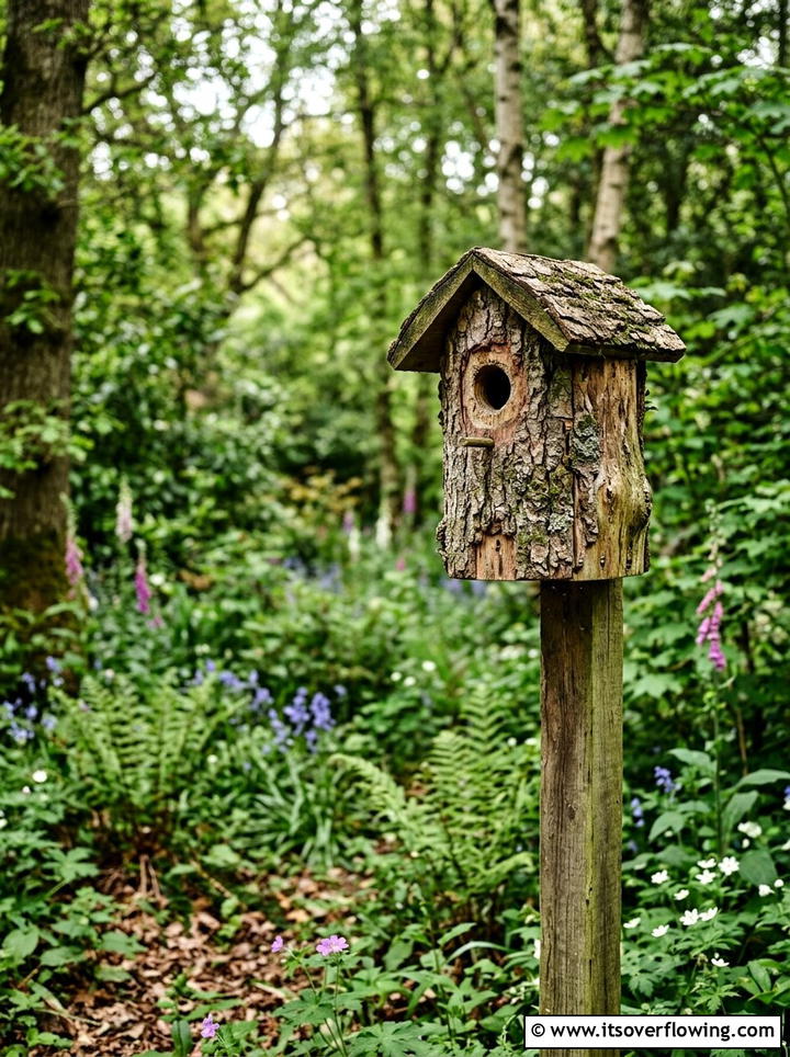 Log bird house - 25 reusing old things ideas for garden