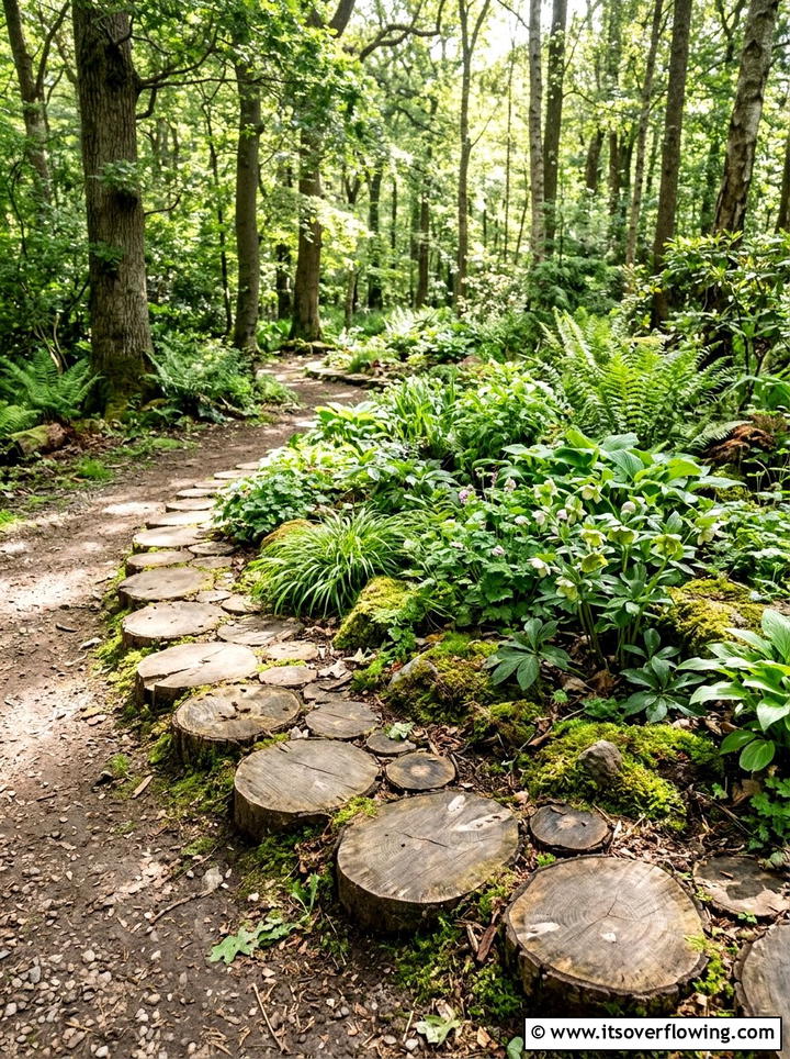 Log slice edging - 25 garden ideas with garden edging