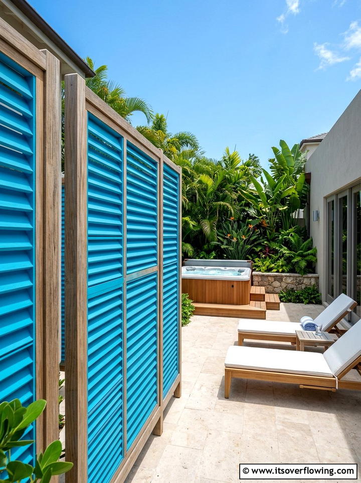 Louvered Shutter Fence - 25 reusing old things ideas for privacy screens