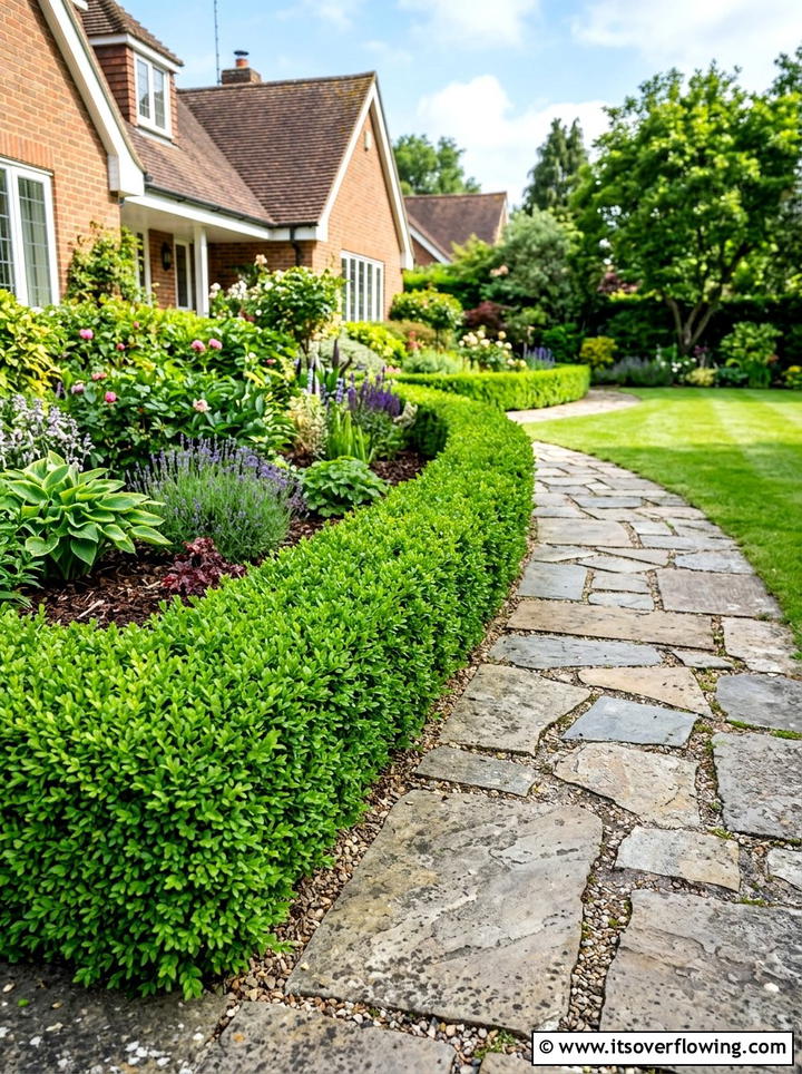 Low Boxwood Border - 25 creative garden ideas with topiary shapes