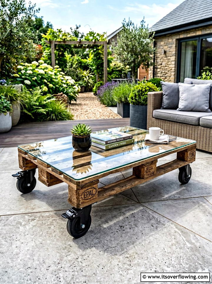 Low Coffee Table - 25 garden decor ideas with pallet projects