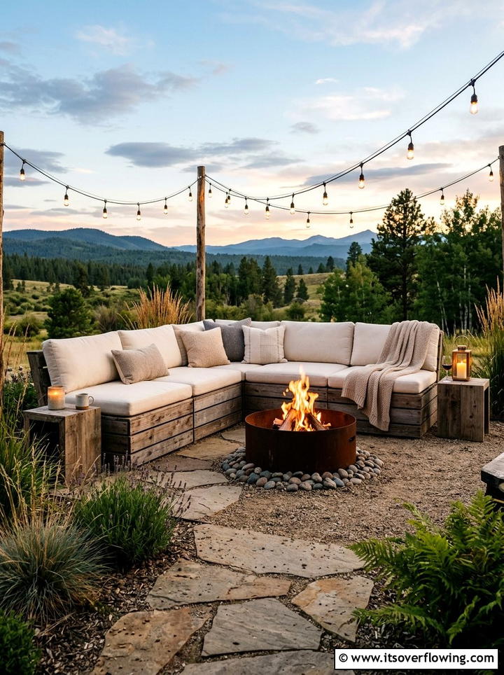Low Crate Seating Area - 25 garden decor ideas with crates