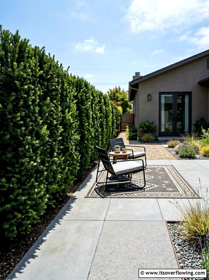 Low Maintenance Privacy Hedge - 25 backyard ideas with hedges