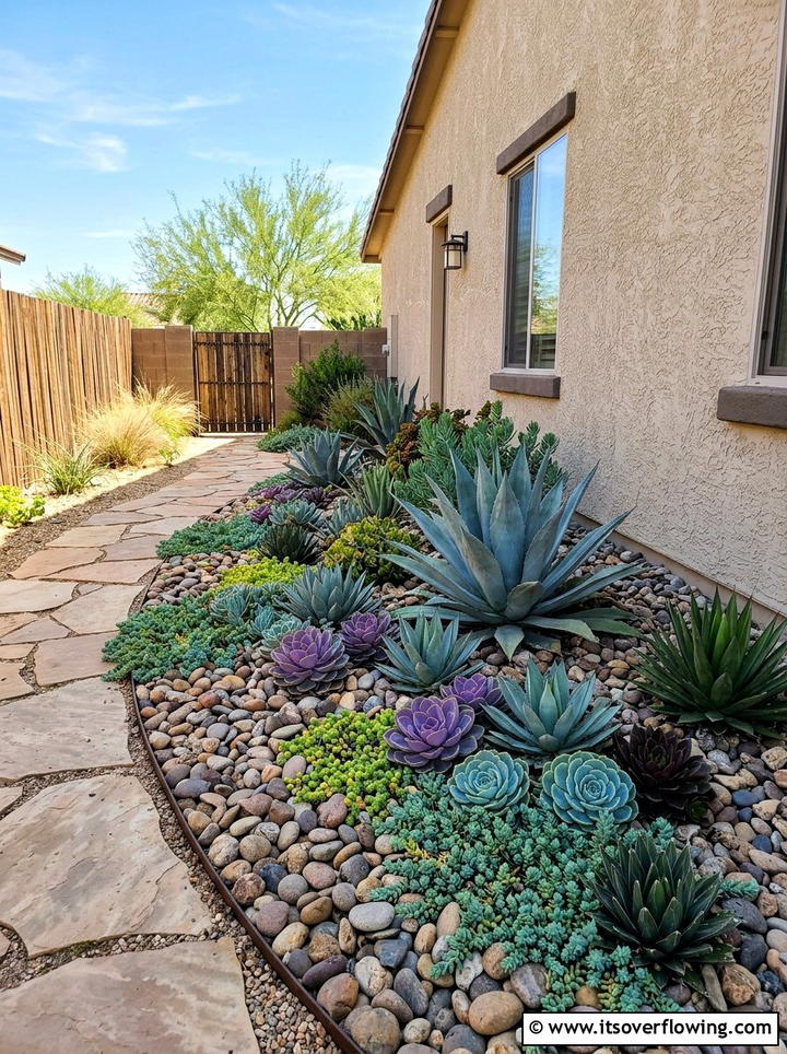 Low Maintenance Succulents - 25 garden design ideas for side yard strips