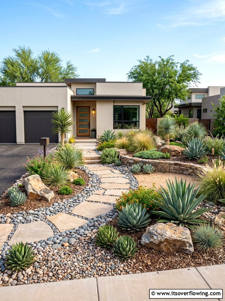Low Maintenance Xeriscape - 25 creative garden ideas for suburban homes