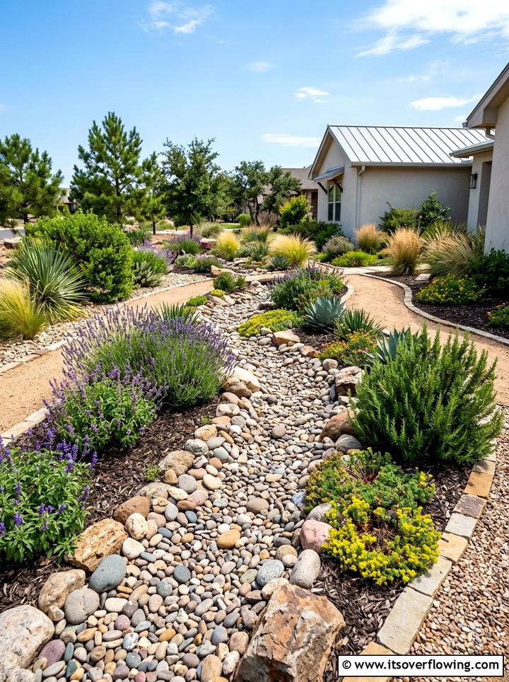 Low Maintenance Xeriscape Dry Creek - 25 backyard ideas with dry creek bed
