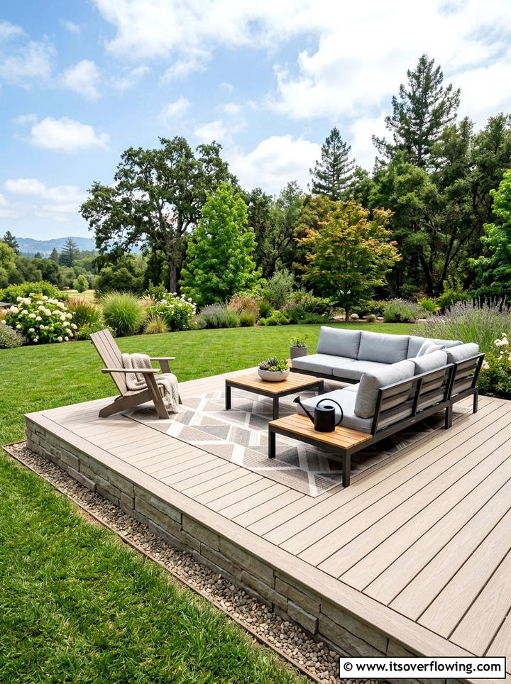 Low Profile Composite Deck - 25 backyard ideas with composite deck