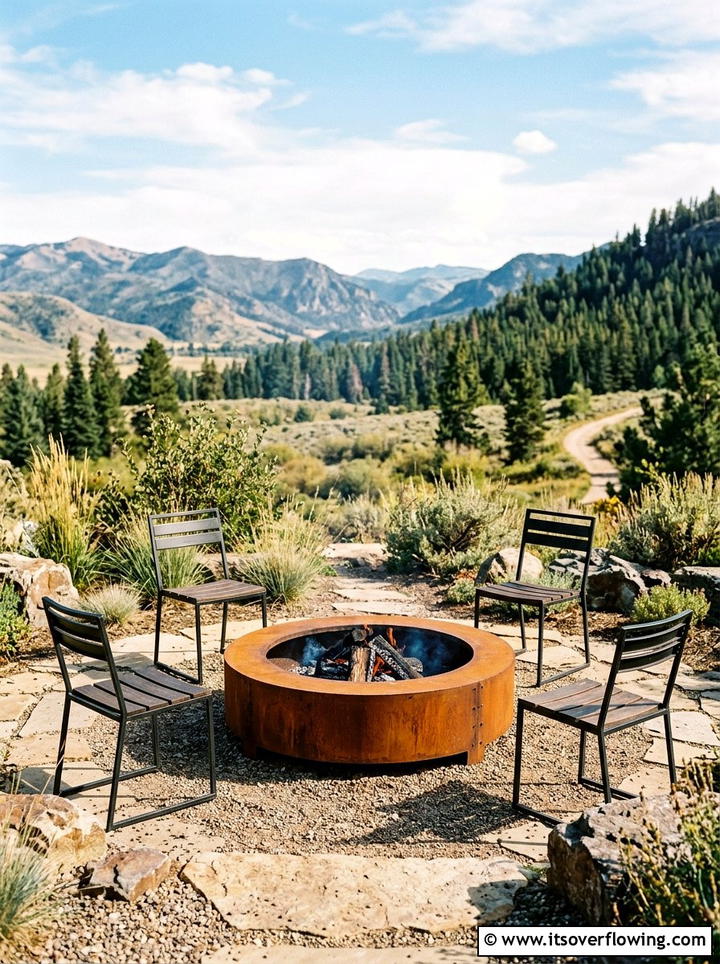 Low Profile Steel Fire Pit - 25 creative garden ideas with fire pit circles