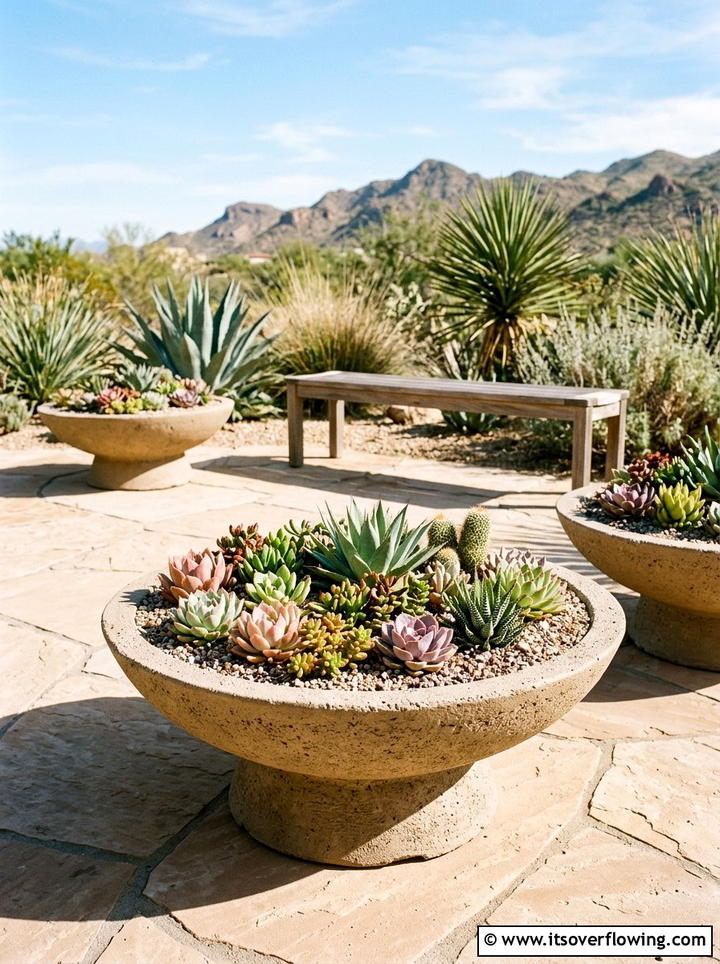 Low Wide Pedestal Planters - 25 front porch decor ideas with pedestal planters