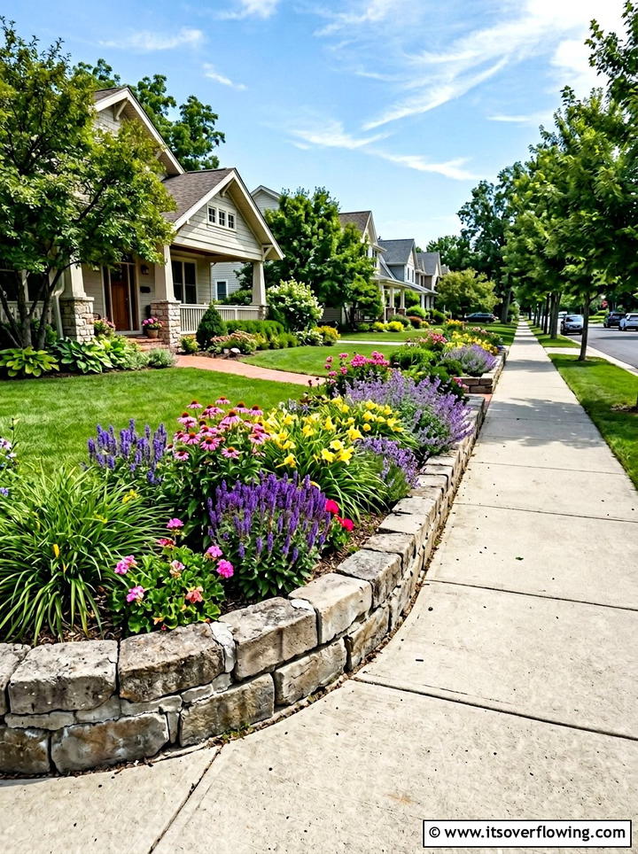 Low concrete property border - 25 upcycled garden ideas with concrete scraps