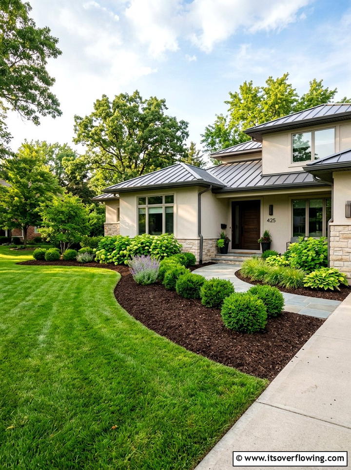 Low cost mulch landscaping - 25 cheap garden ideas for front yard