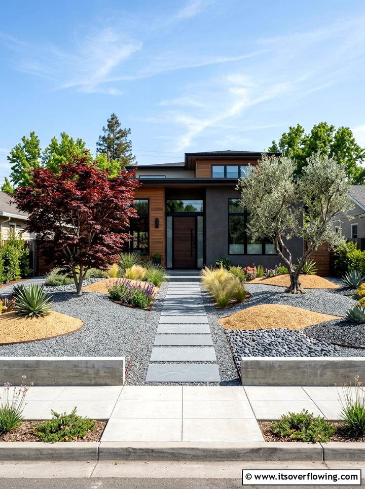 Low maintenance gravel front yard - 25 garden design ideas with gravel gardens
