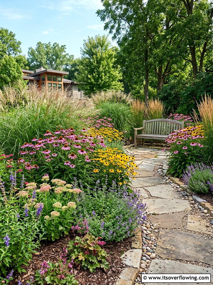 Low maintenance perennial layering - 25 garden design ideas with layering