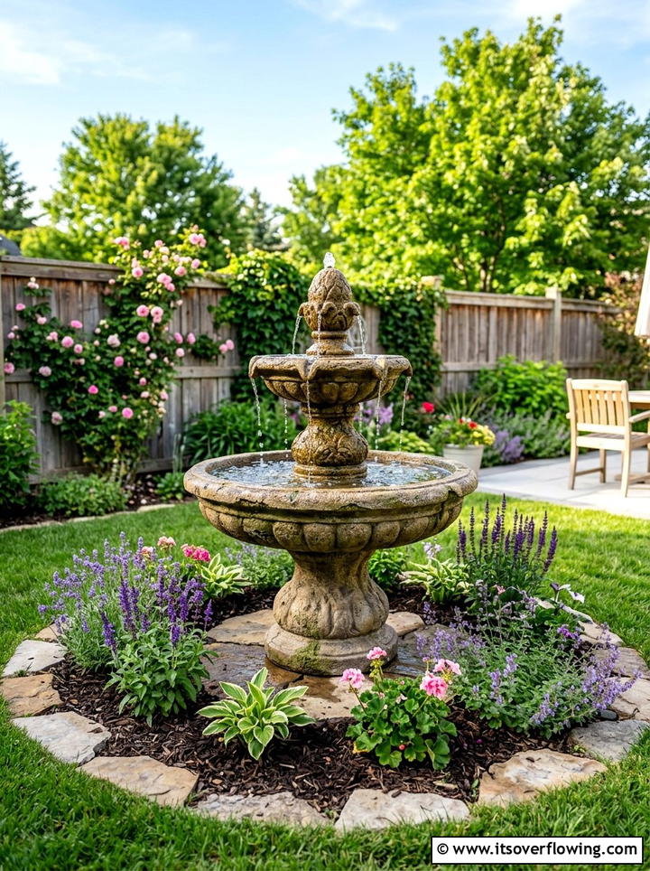 Low maintenance resin fountain - 25 garden ideas with fountain