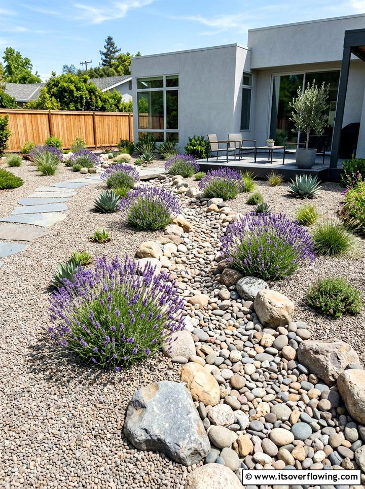 Low maintenance rock garden - 25 garden design ideas with dry creek beds