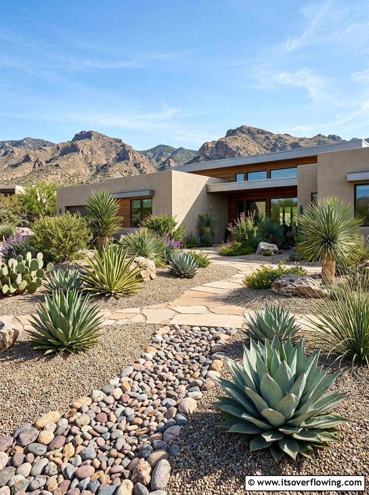Low maintenance xeriscaping - 25 backyard ideas for townhouse yards