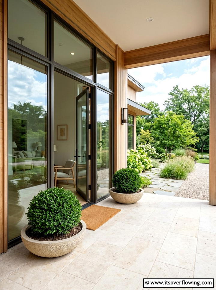 Low profile ball topiaries for porch - 25 front porch decor ideas with topiaries