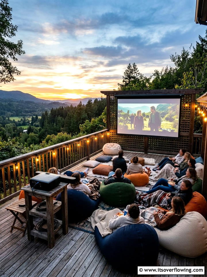 Low profile floor cushions - 25 backyard decorating ideas with cozy lounge setup