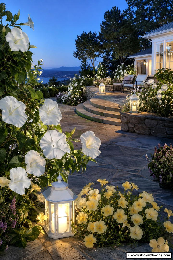 Luminous Evening Bloom - 30 Perennial Flower Bed Ideas for Year-Round Blooms