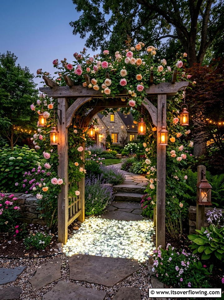 Luminous backyard entrance - 25 garden decor ideas with glow stones