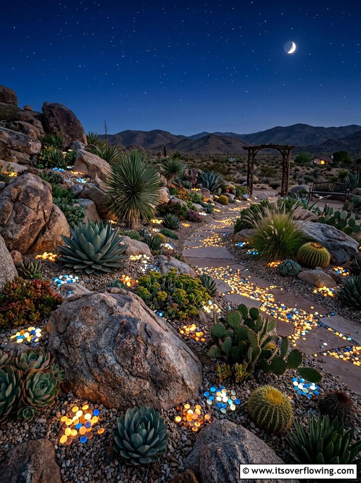 Luminous rock garden - 25 garden decor ideas with glow stones