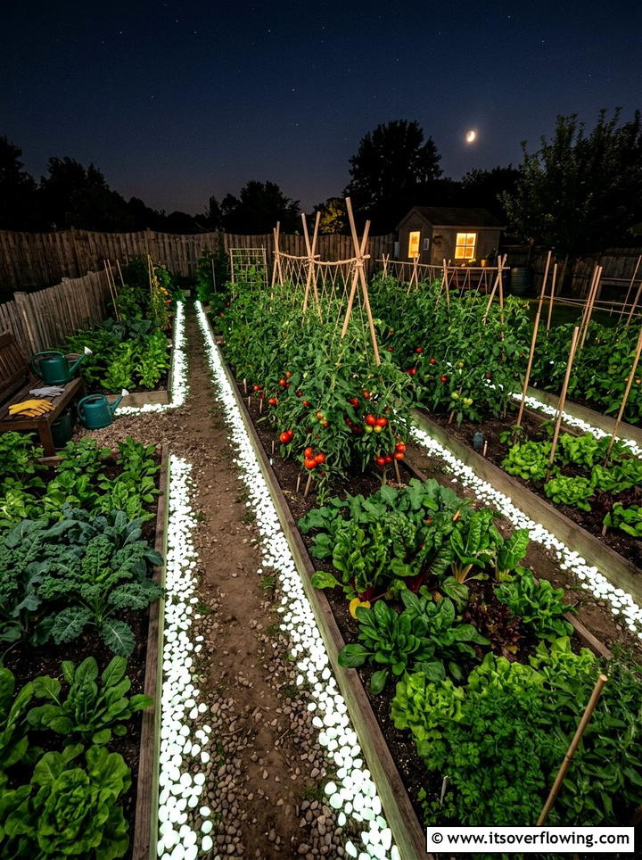 Luminous vegetable patch - 25 garden decor ideas with glow stones