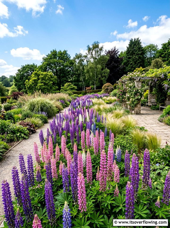Lupine Flower Display - 25 garden ideas for hummingbirds