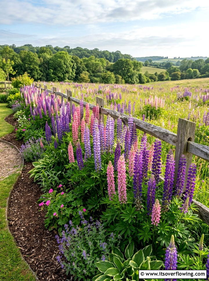 Lupine meadow border - 25 creative garden ideas with hummingbird plants