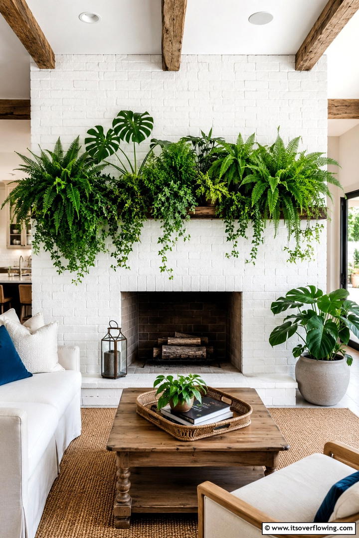 Lush Greenery Decor - 30 Spring Mantel Decor Ideas for Fresh Seasonal Style