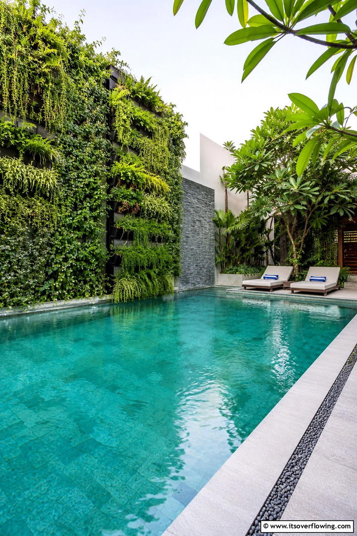Lush Greenery and Vertical Gardens - 30 Pool Landscaping Ideas to Create a Resort-Style Backyard