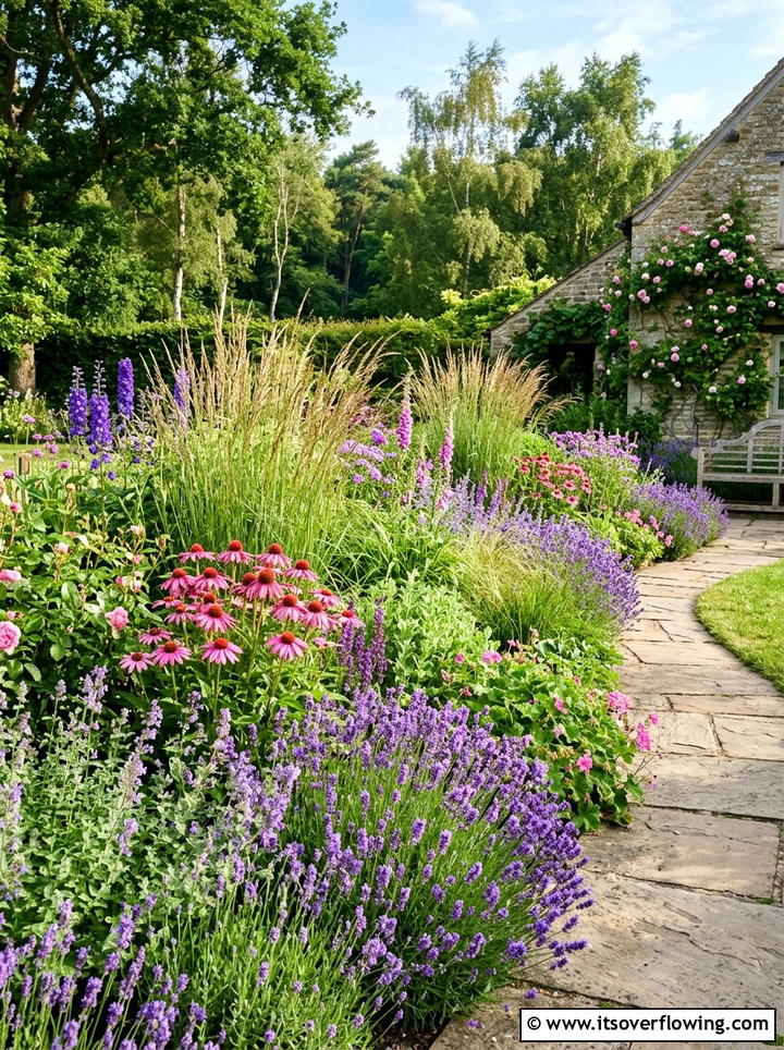 Lush Perennial Border - 25 backyard ideas for large yards
